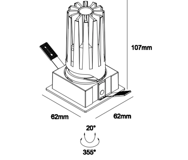 recessed led downlight light square , recessed adjust downlight , antiglare recessed downlight Supplier | Sincerelux
